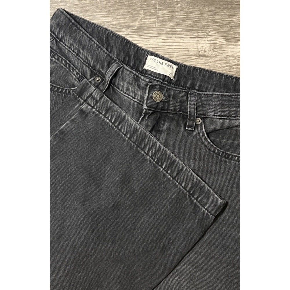 We The Free FP Stride Straight N' Wide High Rise Black Jeans Size 27 (30x30)